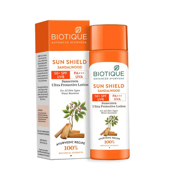 Biotique Sun Shield Sandalwood Ultra Protective Face & Body Lotion SPF 50+ PA+++